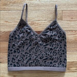 Bozzolo Brown and Black Leopard crop-Top